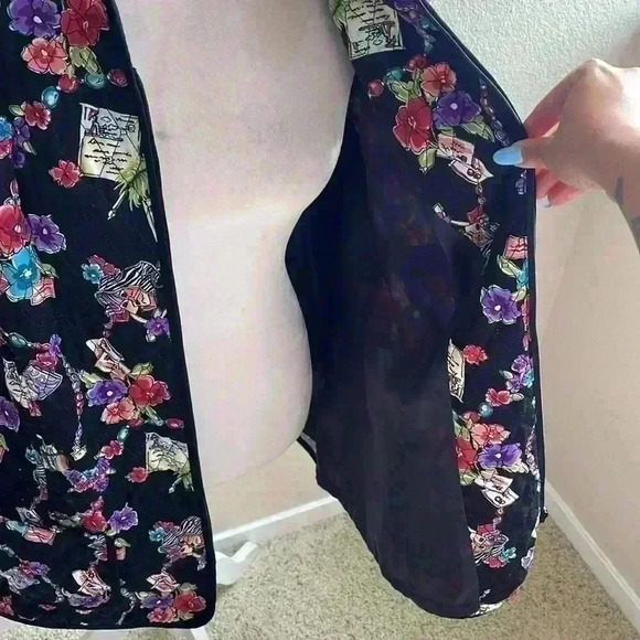 Vintage‎ Quilted Black Jacket Coat Women’s 2X Multicolor Pockets - Picture 7 of 10